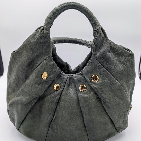 Badgley Mishka Forest Green Pleated leather bag - Picture 4 of 11